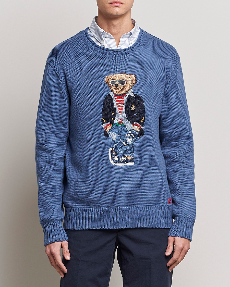 Homme | Pulls Et Tricots | Polo Ralph Lauren | Cotton Knitted Bear Sweater Blue Haven