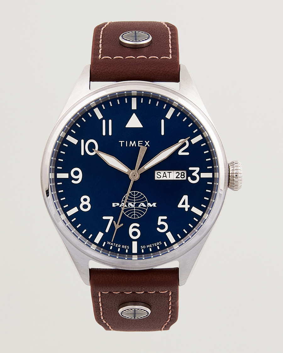 Homme | Timex Pan Am Waterbury Chronograph 42mm Blue Dial | Timex | Pan Am Waterbury Chronograph 42mm Blue Dial
