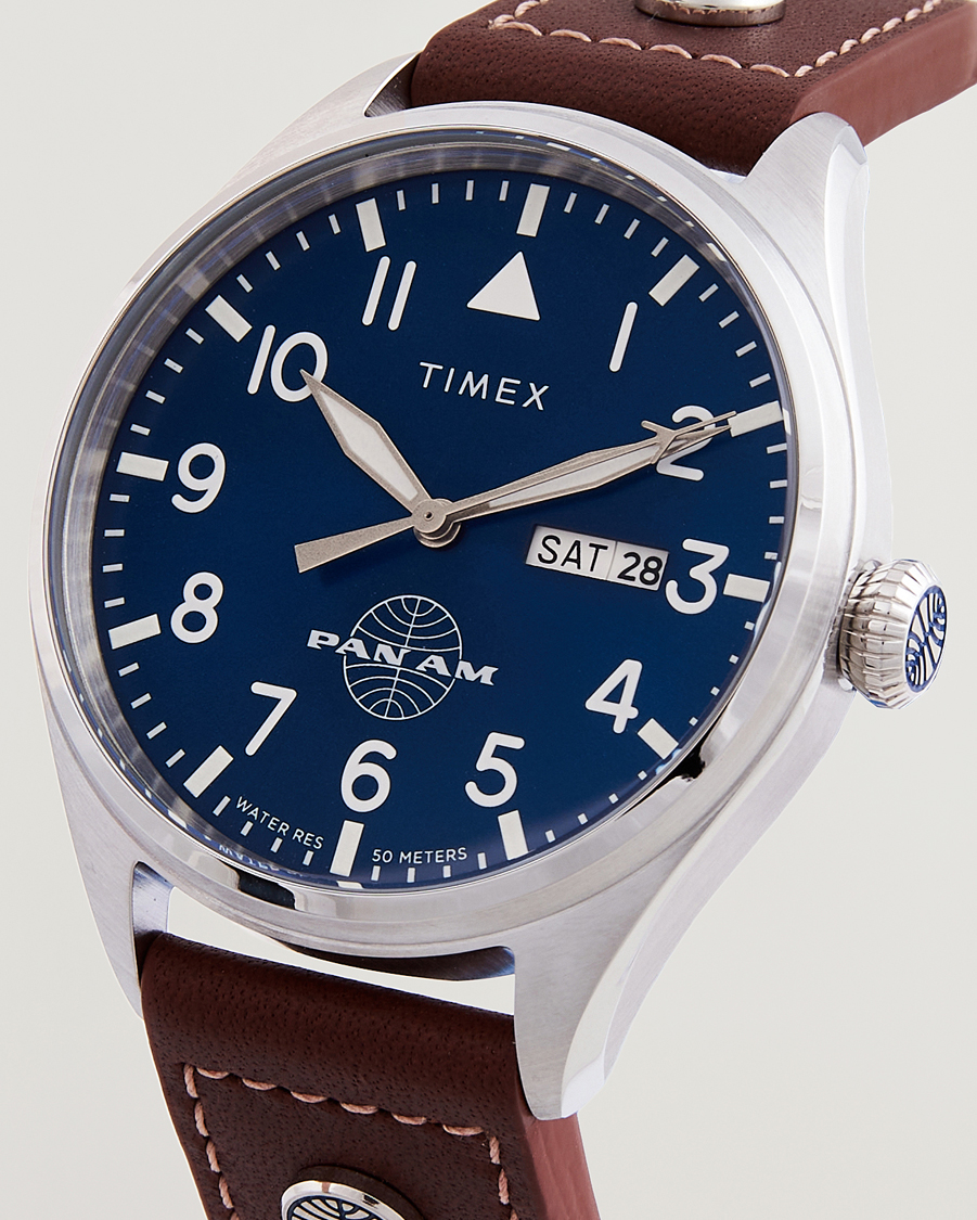 Homme | Timex Pan Am Waterbury Chronograph 42mm Blue Dial | Timex | Pan Am Waterbury Chronograph 42mm Blue Dial