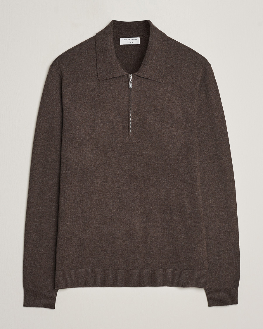 Homme | Pulls Et Tricots | Tiger of Sweden | Orbit Half Zip Merino Coffee