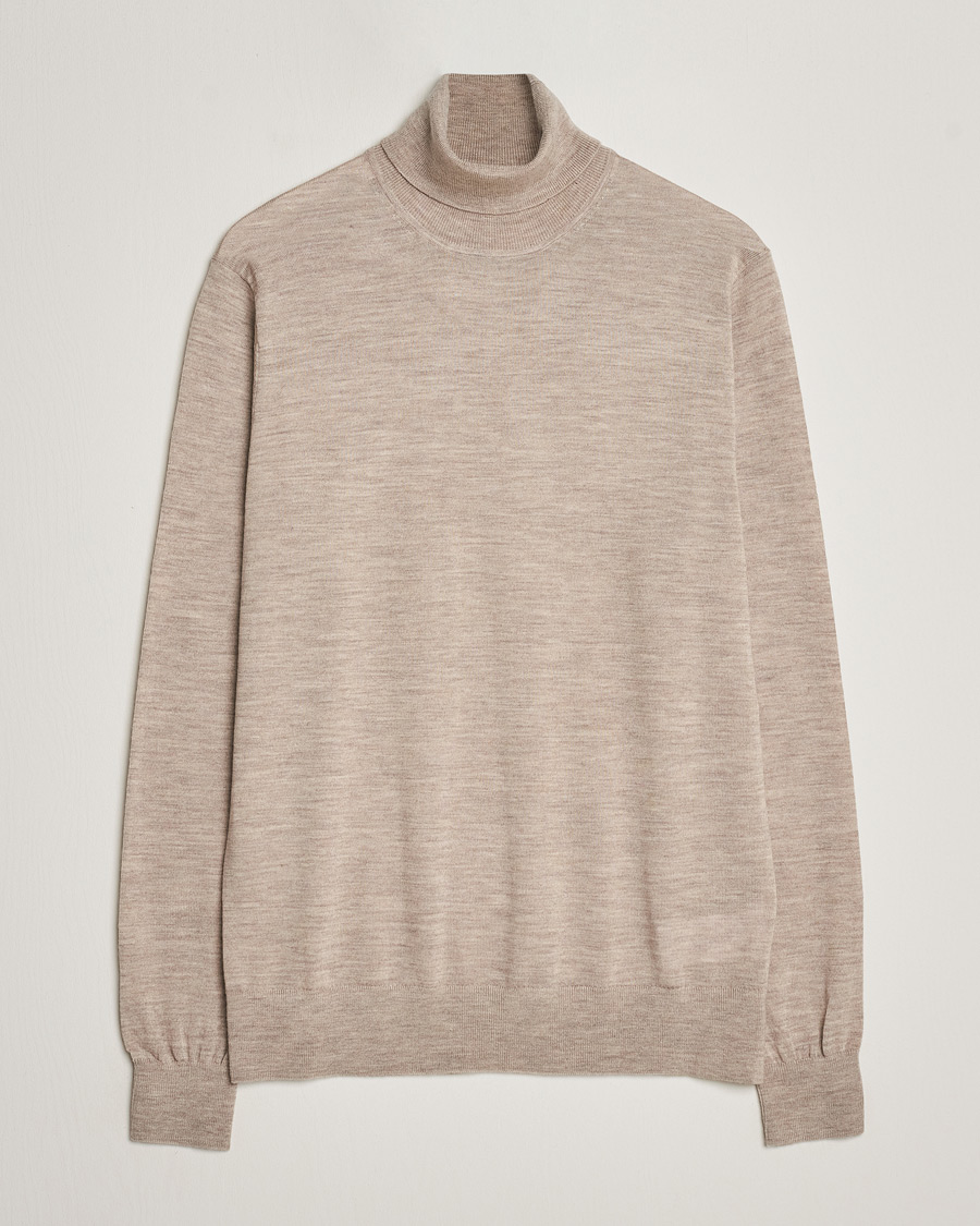 Homme | Pulls Et Tricots | Tiger of Sweden | Nevile Extra Fine Merino Polo Beige Melange