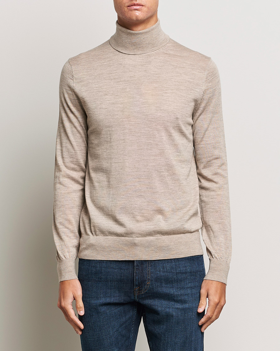 Homme | Pulls Et Tricots | Tiger of Sweden | Nevile Extra Fine Merino Polo Beige Melange