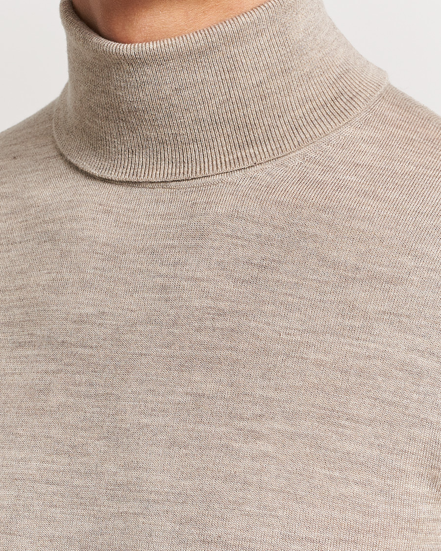 Homme | Pulls Et Tricots | Tiger of Sweden | Nevile Extra Fine Merino Polo Beige Melange