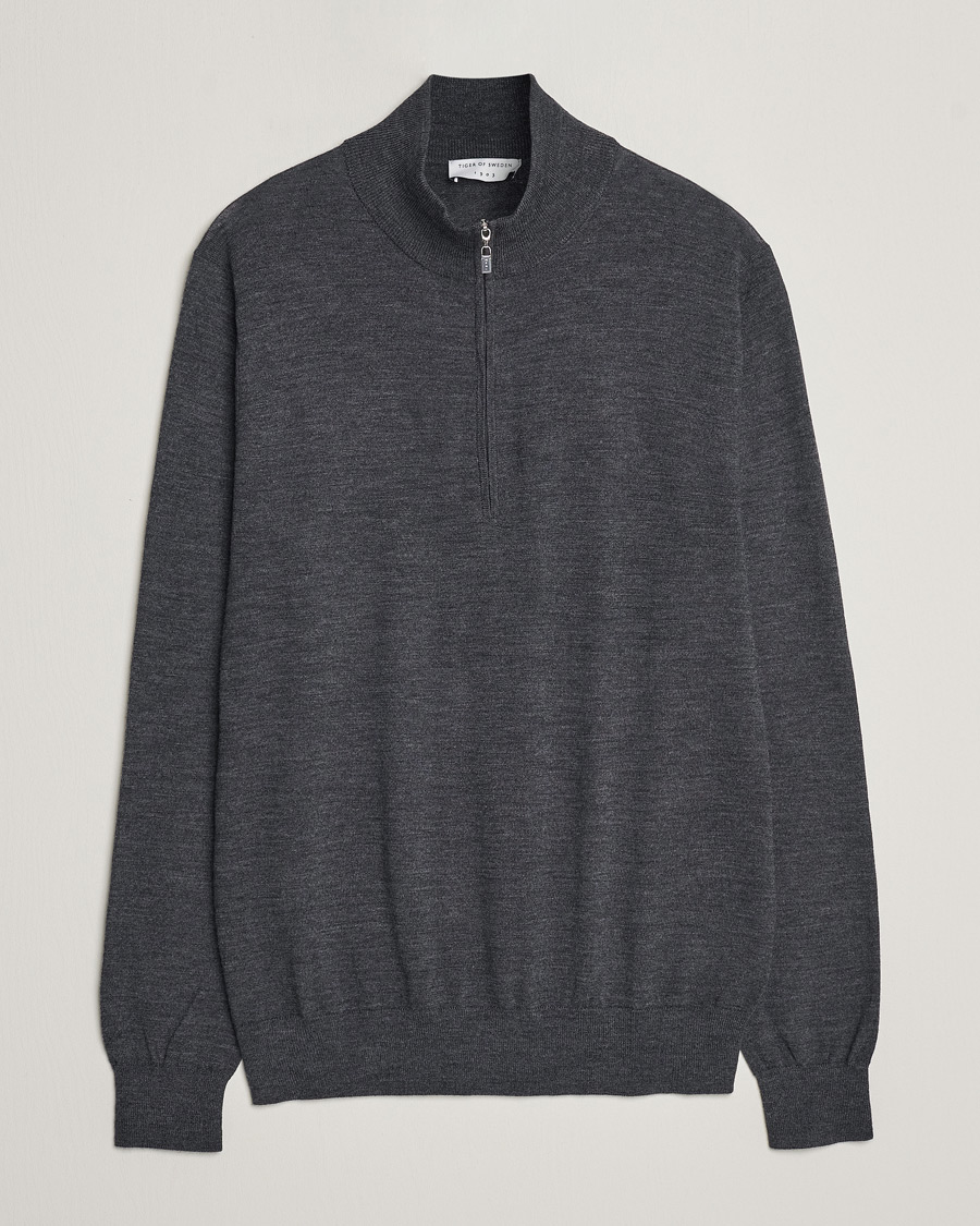 Homme | Pulls Et Tricots | Tiger of Sweden | Errol Merino Half Zip Grey