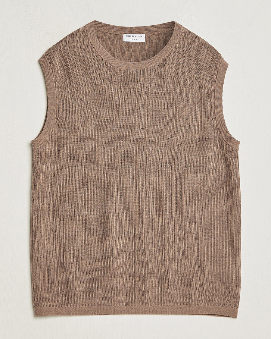 Homme | Pulls Et Tricots | Tiger of Sweden | Vessler Merino Vest Olive Grey