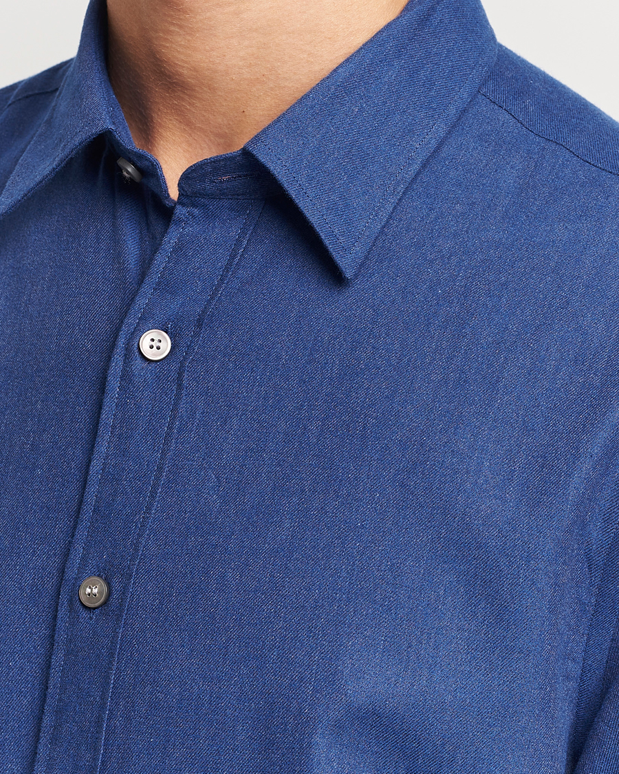 Homme | Chemises | Tiger of Sweden | Benjamin Flannel Shirt Blue Melange