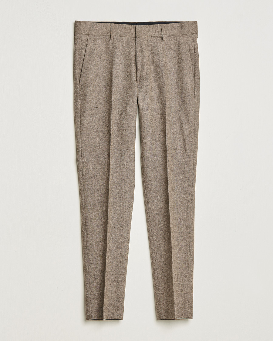 Homme | Pantalons | Tiger of Sweden | Tenutas Brushed Wool Trousers Burlywood