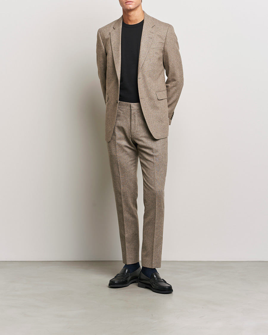 Homme | Pantalons | Tiger of Sweden | Tenutas Brushed Wool Trousers Burlywood