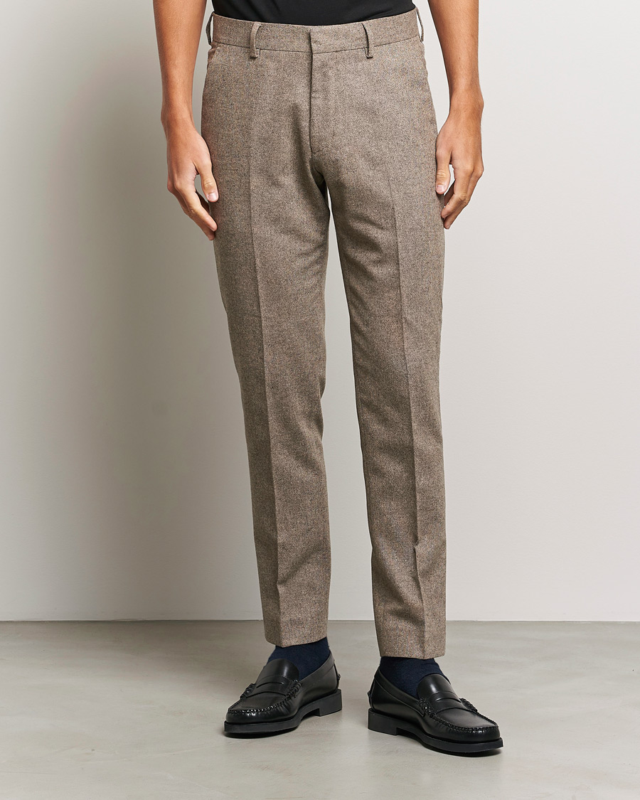 Homme | Pantalons | Tiger of Sweden | Tenutas Brushed Wool Trousers Burlywood