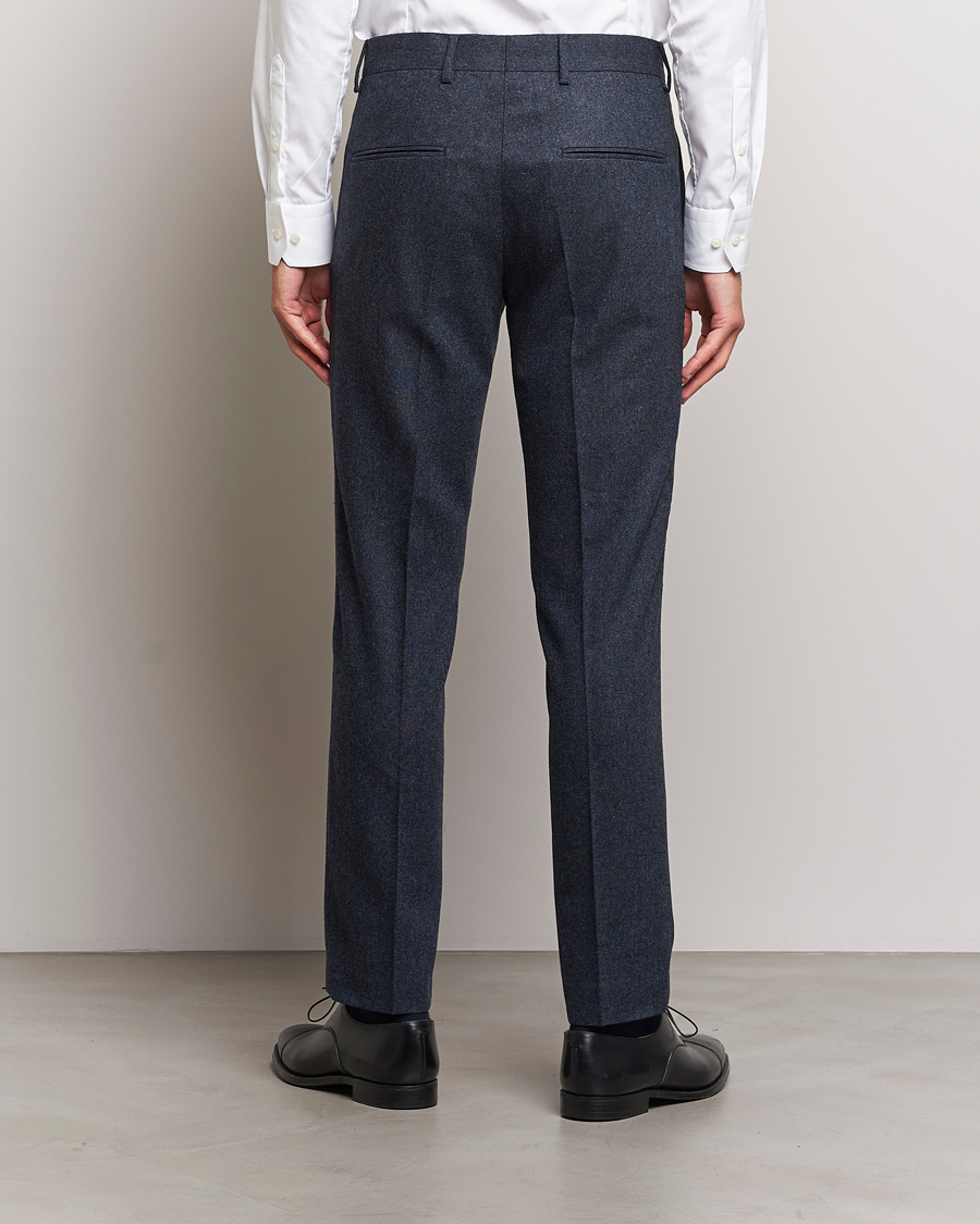 Homme | Pantalons | Tiger of Sweden | Tenutas Brushed Wool Trousers Midnight Blue