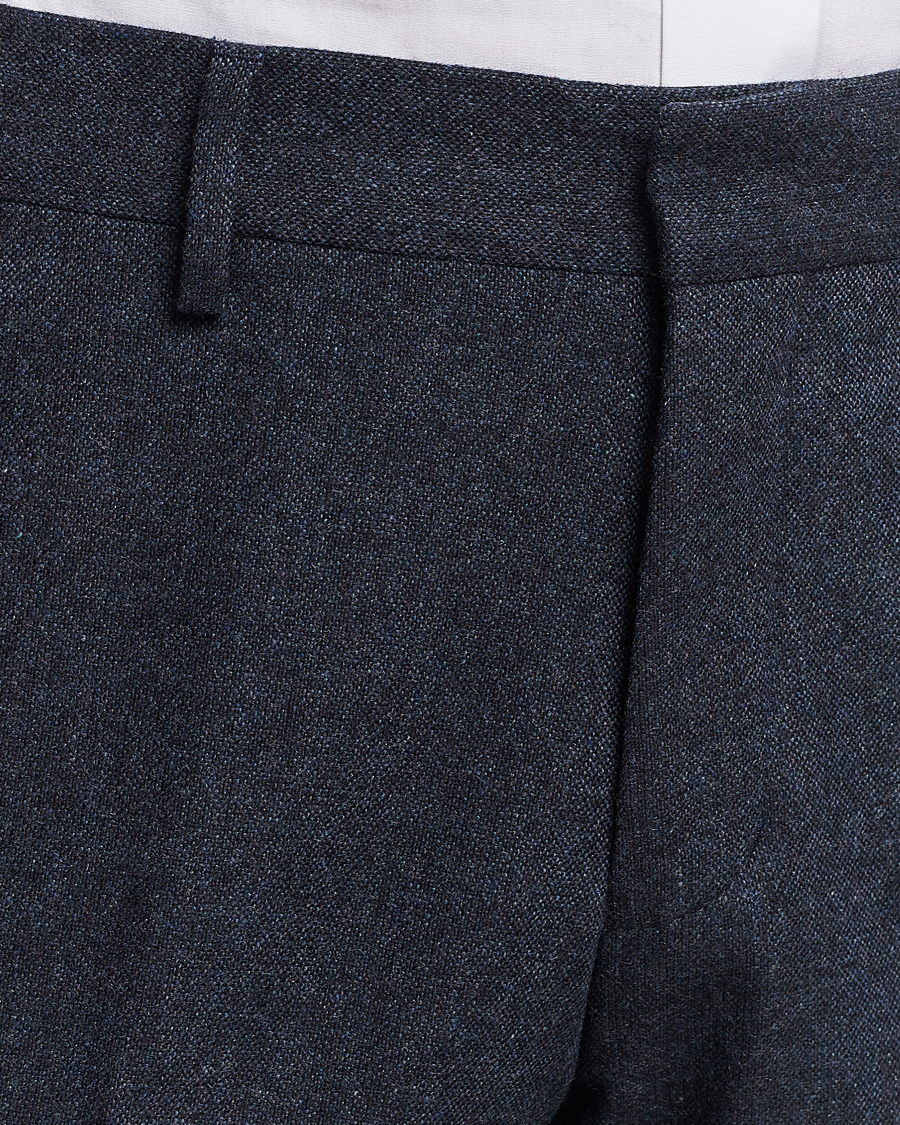 Homme | Pantalons | Tiger of Sweden | Tenutas Brushed Wool Trousers Midnight Blue