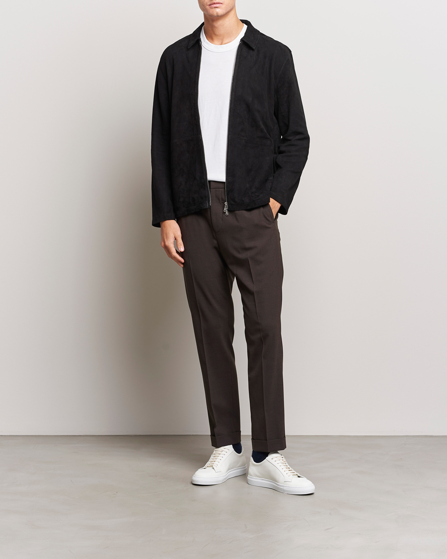 Homme | Pantalons | Tiger of Sweden | Taven Drawstring Wool Trousers Coffee