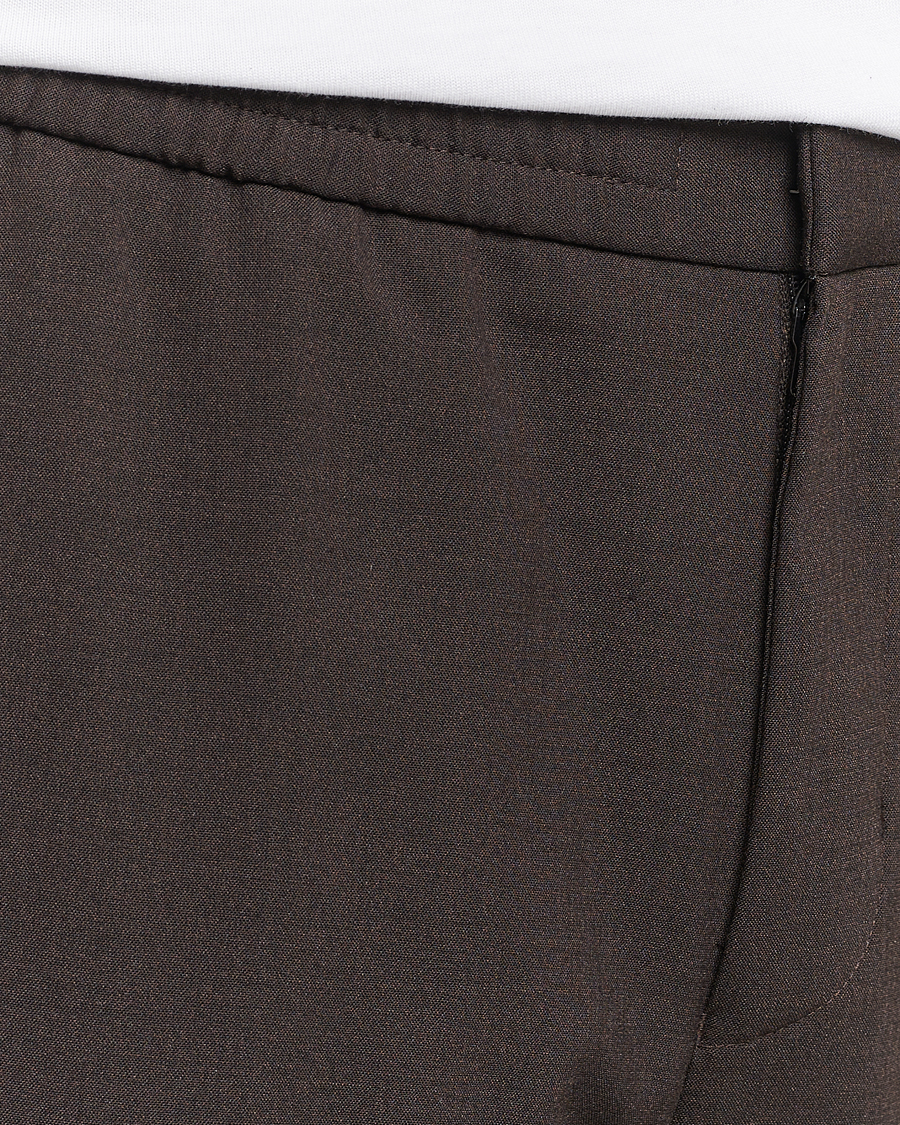 Homme | Pantalons | Tiger of Sweden | Taven Drawstring Wool Trousers Coffee