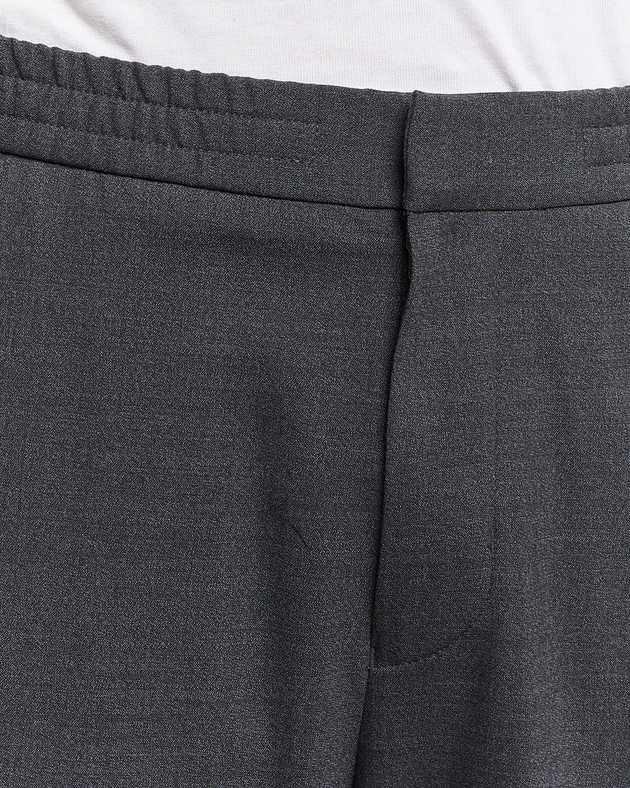 Homme | Pantalons | Tiger of Sweden | Taven Drawstring Wool Trousers Dark Grey Melange