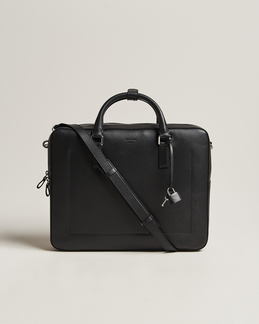 Homme | Tiger of Sweden Bowe Leather Briefcase Black | Tiger of Sweden | Bowe Leather Briefcase Black