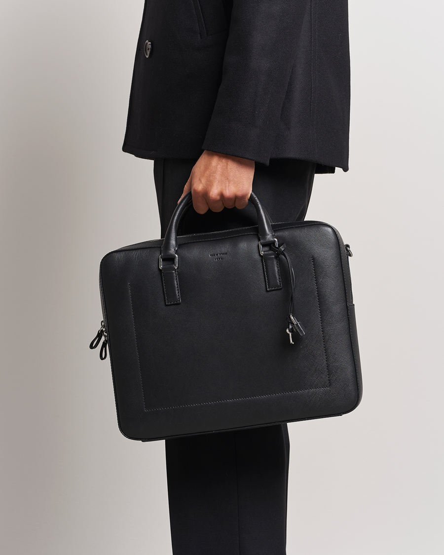 Homme | Tiger of Sweden Bowe Leather Briefcase Black | Tiger of Sweden | Bowe Leather Briefcase Black