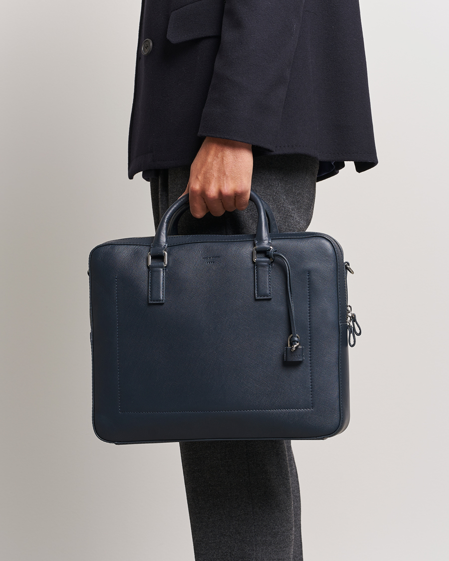 Homme |  | Tiger of Sweden | Bowe Leather Briefcase Midnight Blue