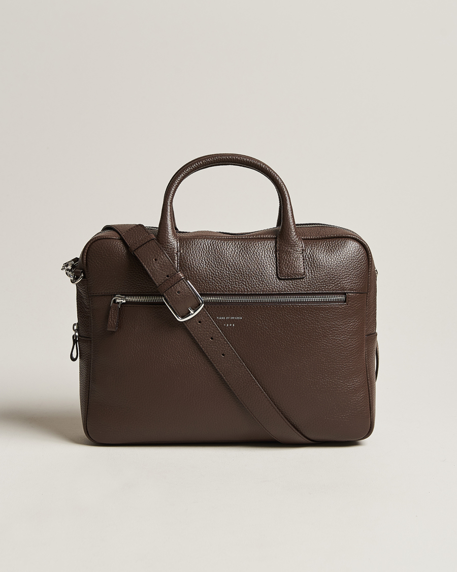 Homme | Tiger of Sweden Beckholmen Leather Briefcase Brown | Tiger of Sweden | Beckholmen Leather Briefcase Brown