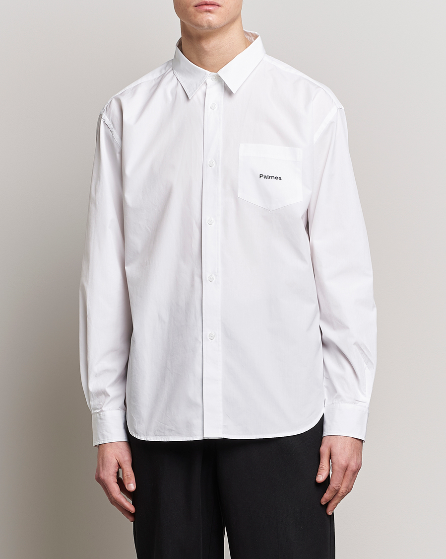 Homme | Palmes | Palmes | Daryl Long Sleeve Poplin Shirt White