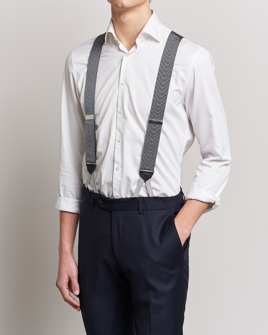Homme | Stylesegment formal | Albert Thurston | Moiré Braces 40mm Grey