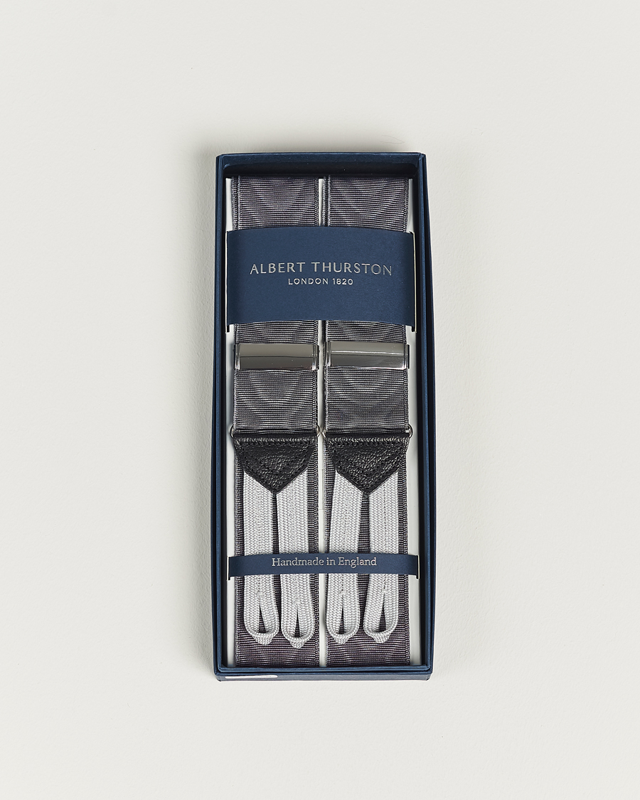 Homme | Albert Thurston Moiré Braces 40mm Grey | Albert Thurston | Moiré Braces 40mm Grey