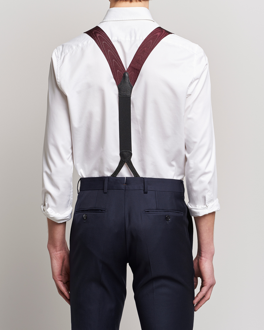 Homme | Albert Thurston Moiré Braces 40mm Wine | Albert Thurston | Moiré Braces 40mm Wine