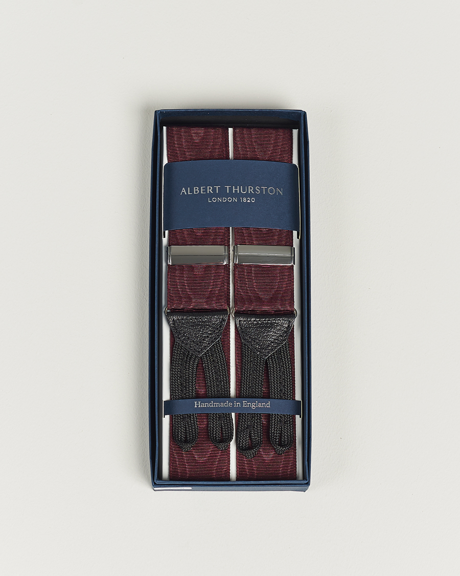 Homme | Albert Thurston Moiré Braces 40mm Wine | Albert Thurston | Moiré Braces 40mm Wine