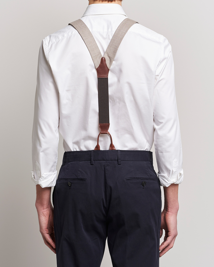 Homme | Albert Thurston Linen Braces Beige | Albert Thurston | Linen Braces Beige