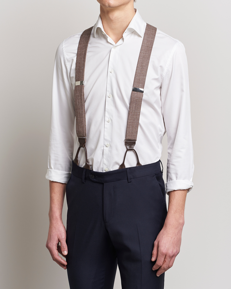 Homme | Stylesegment formal | Albert Thurston | Linen Braces Brown