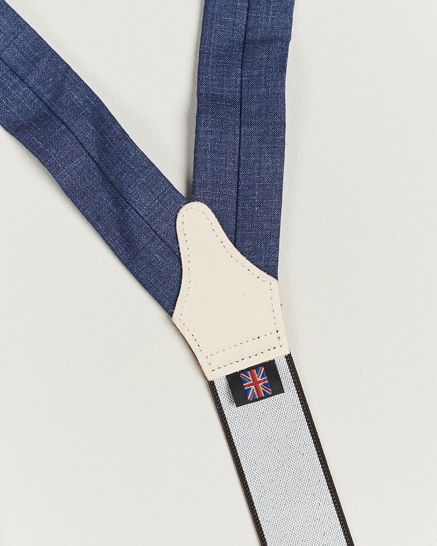Homme | Albert Thurston Linen Braces Blue | Albert Thurston | Linen Braces Blue