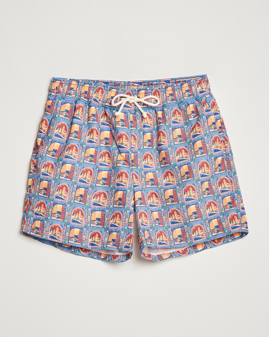 Homme | Maillots De Bain | Ripa Ripa | Printed Swimshorts Orange/Light Blue