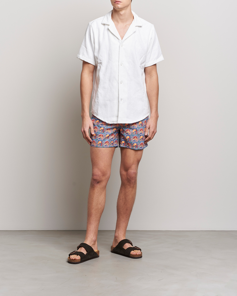 Homme | Maillots De Bain | Ripa Ripa | Printed Swimshorts Orange/Light Blue