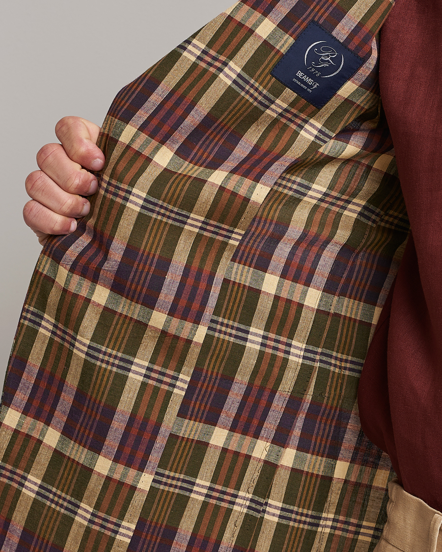 Homme | Blazers | Beams F | Patch Pocket Blazer Dark Brown Madras