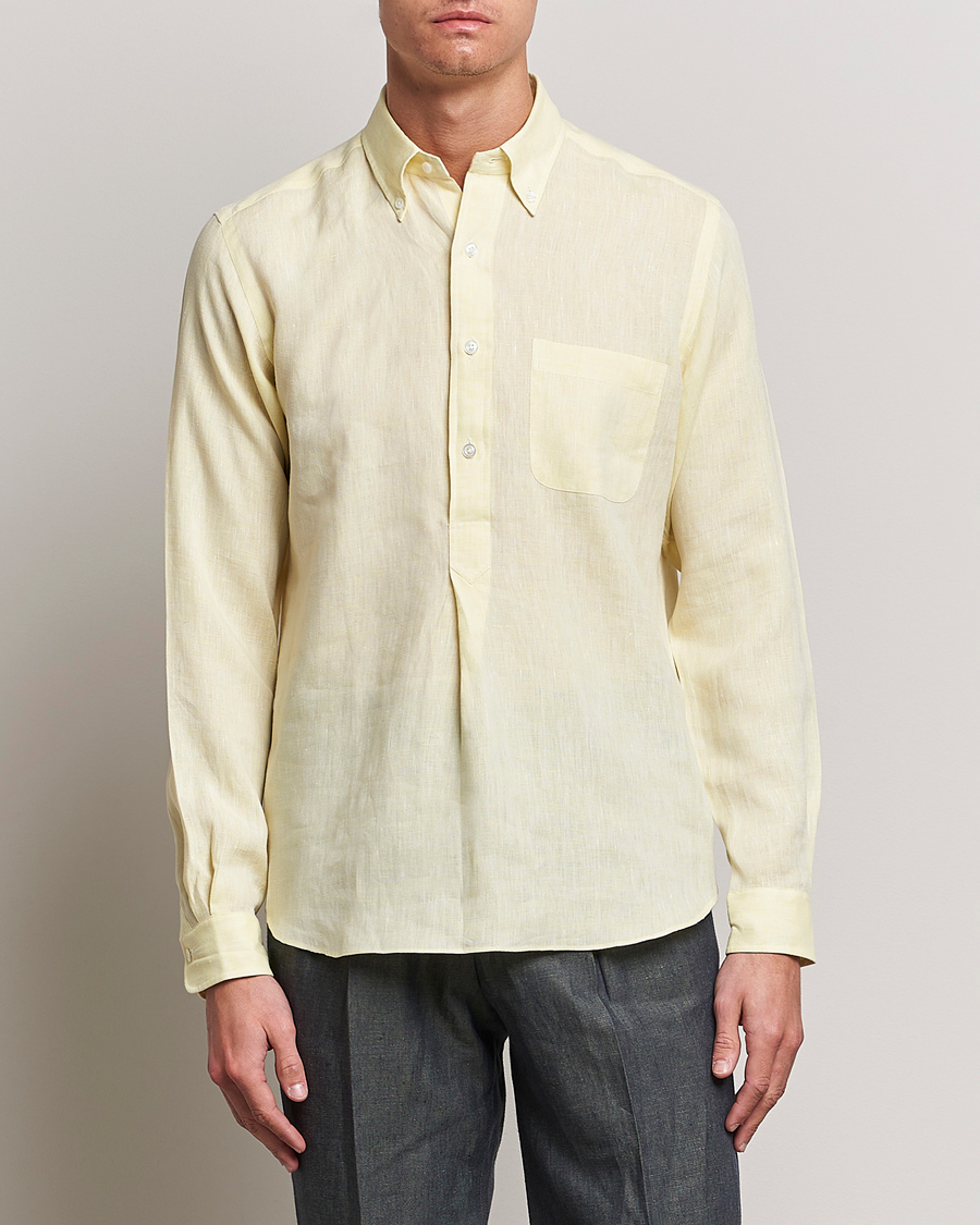 Homme | Chemises | Beams F | Button Down Pullover Shirt Yellow