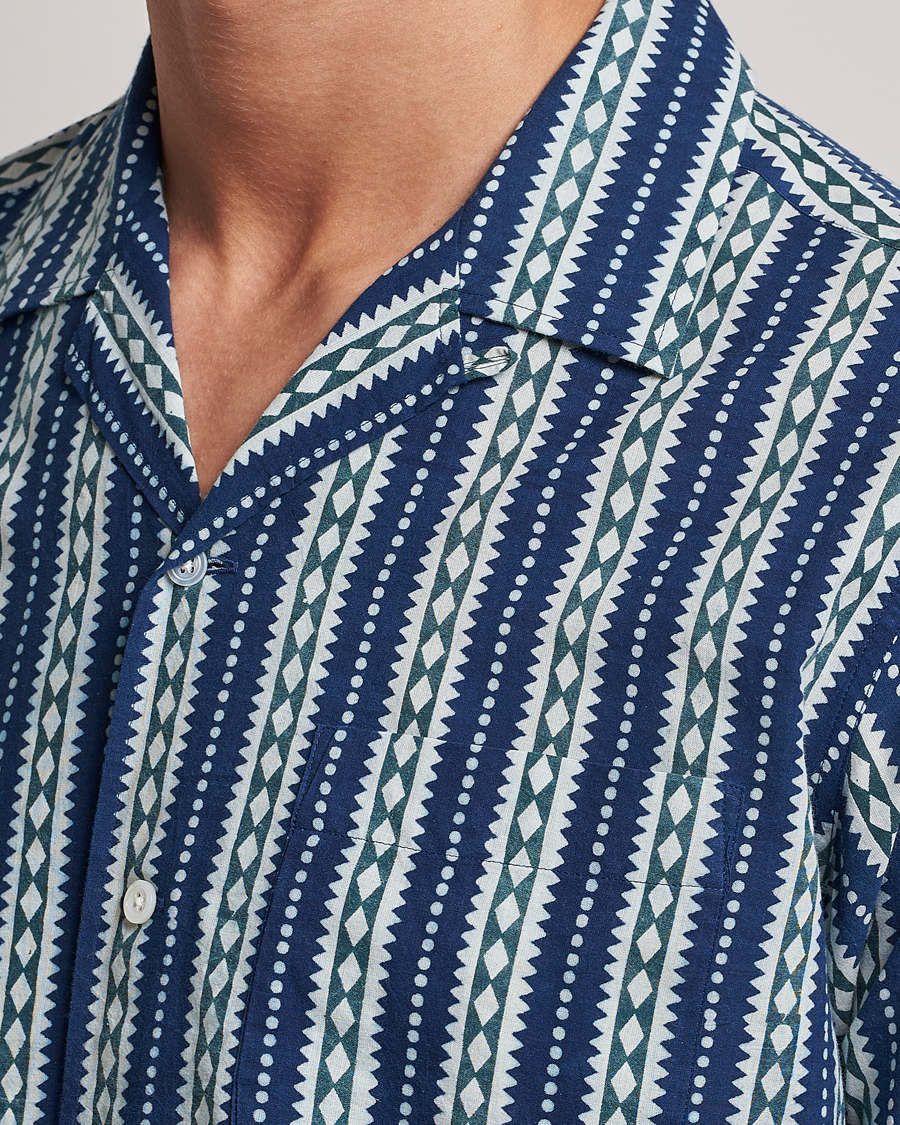 Homme | Chemises | Beams F | Relaxed Cotton Shirt Blue Stripes