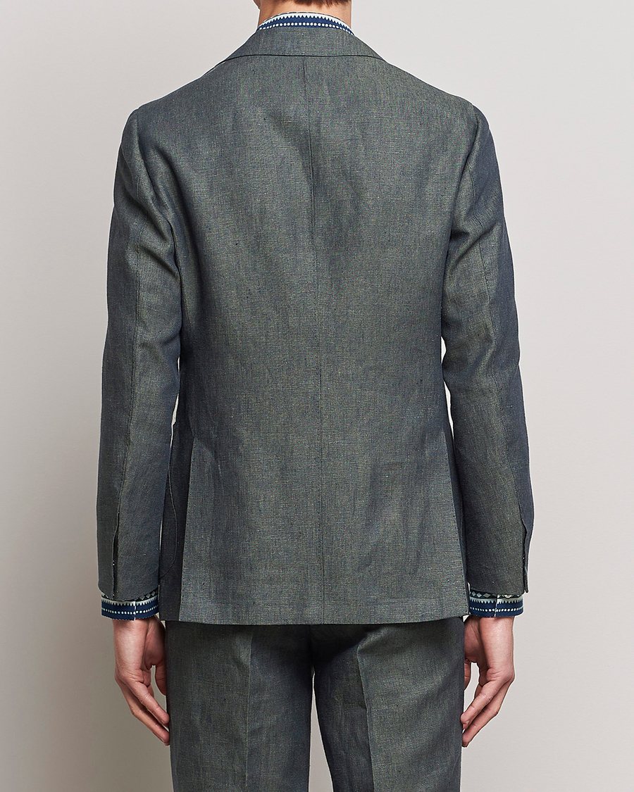 Homme | Blazers | Beams F | Patch Pocket Linen Blazer Petroleum Blue