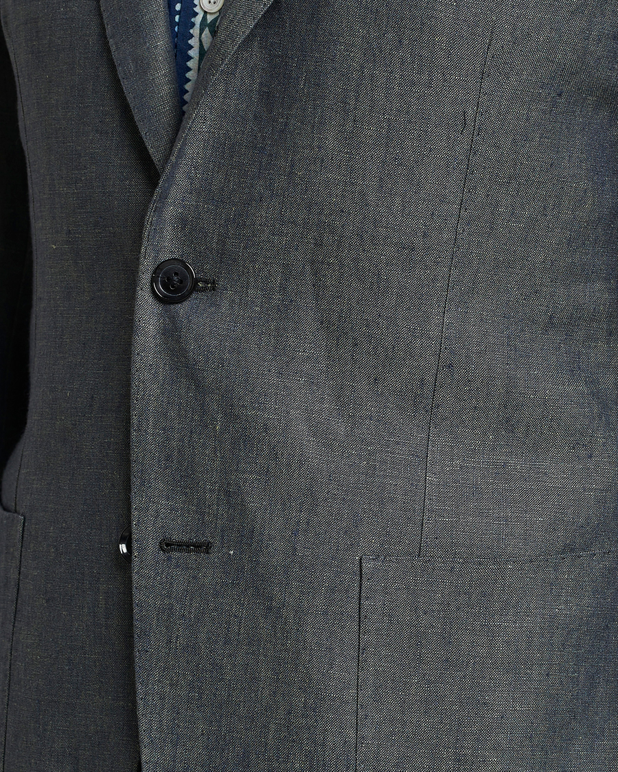 Homme | Blazers | Beams F | Patch Pocket Linen Blazer Petroleum Blue
