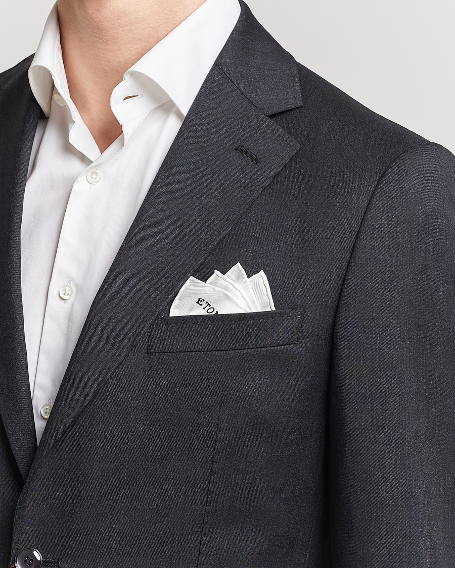 Homme | Business & Beyond | Eton | Silk Pocket Square White
