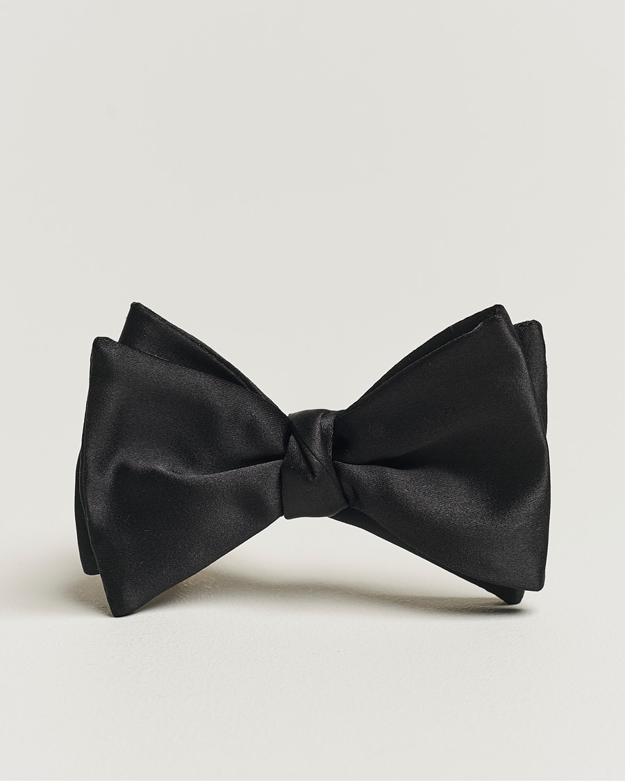 Homme | Eton Self-Tie Silk Bow Tie Black | Eton | Self-Tie Silk Bow Tie Black