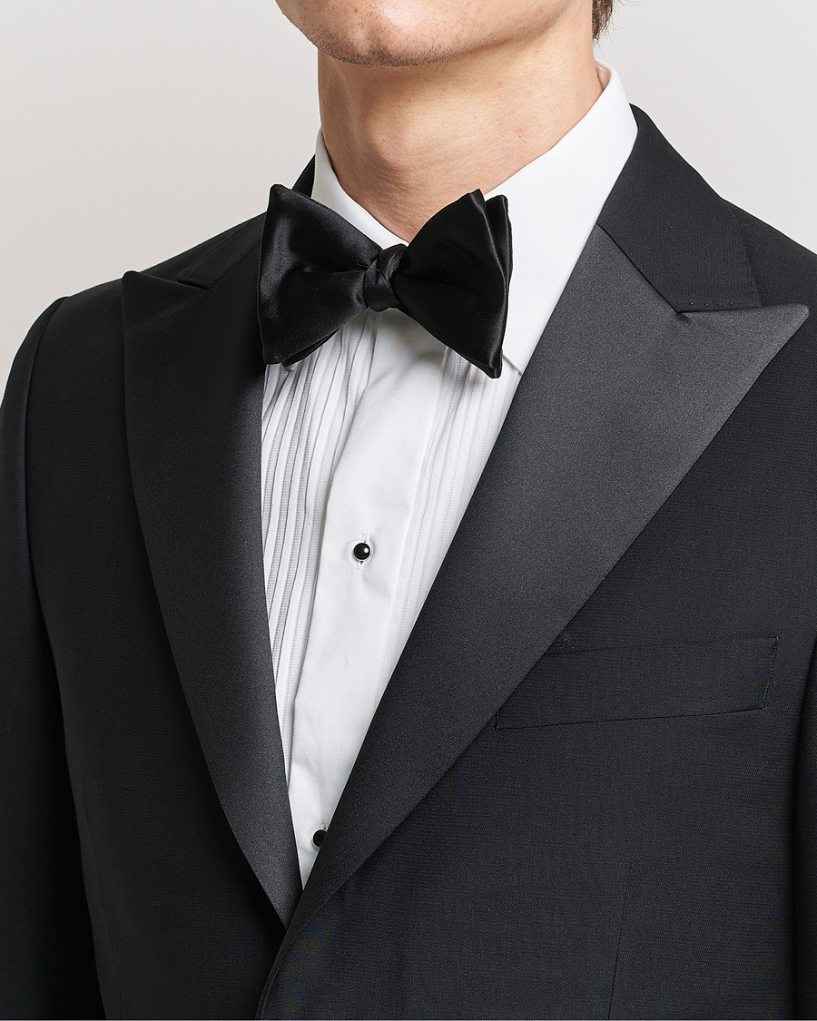 Homme | Eton Self-Tie Silk Bow Tie Black | Eton | Self-Tie Silk Bow Tie Black