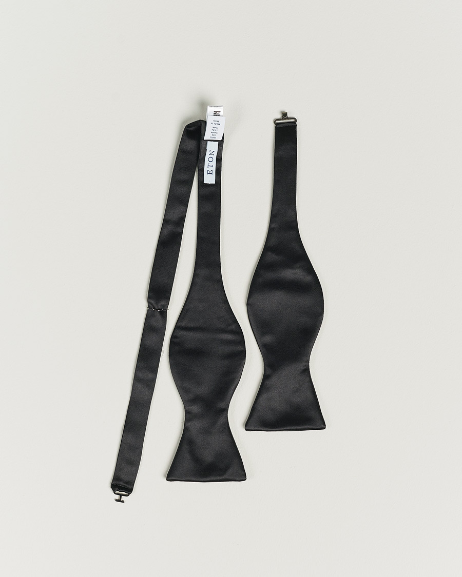 Homme | Eton Self-Tie Silk Bow Tie Black | Eton | Self-Tie Silk Bow Tie Black