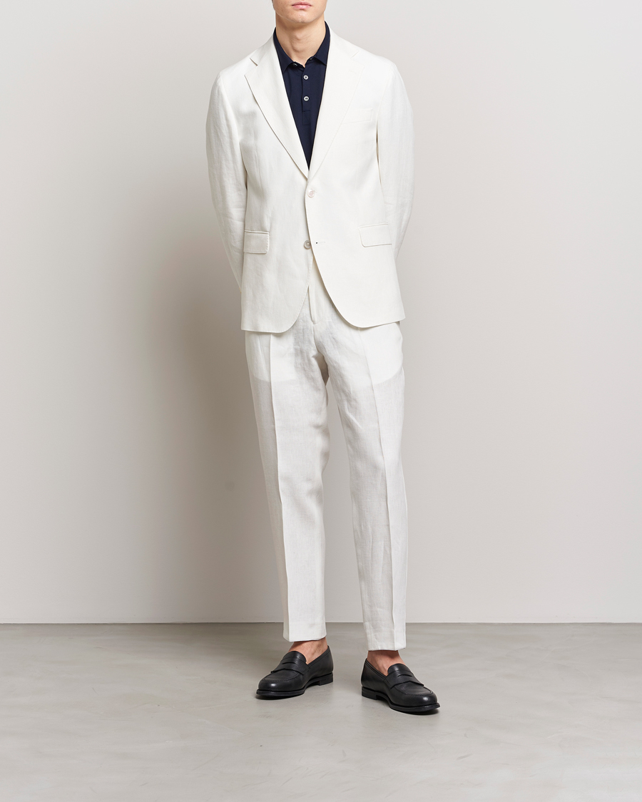 Homme | Blazers | Oscar Jacobson | Fogerty Linen Blazer White