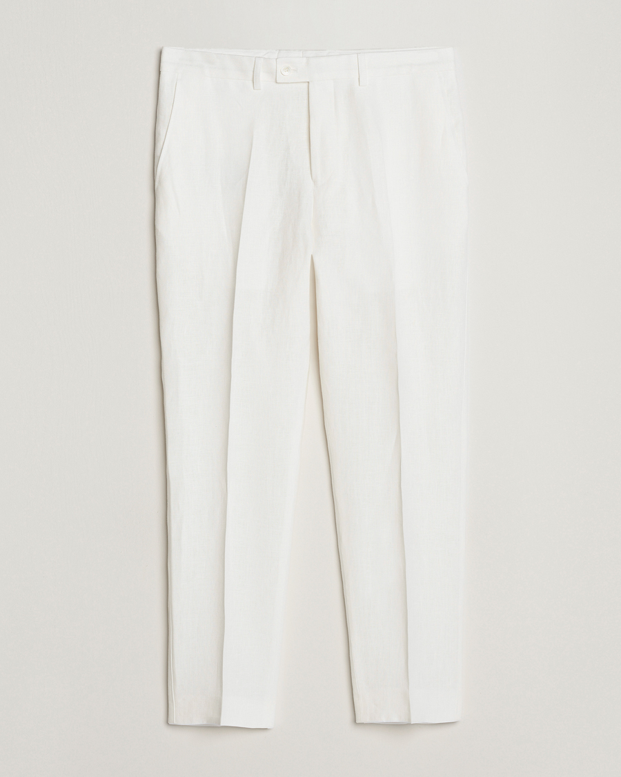 Homme | Pantalons | Oscar Jacobson | Deccan Linen Trousers White
