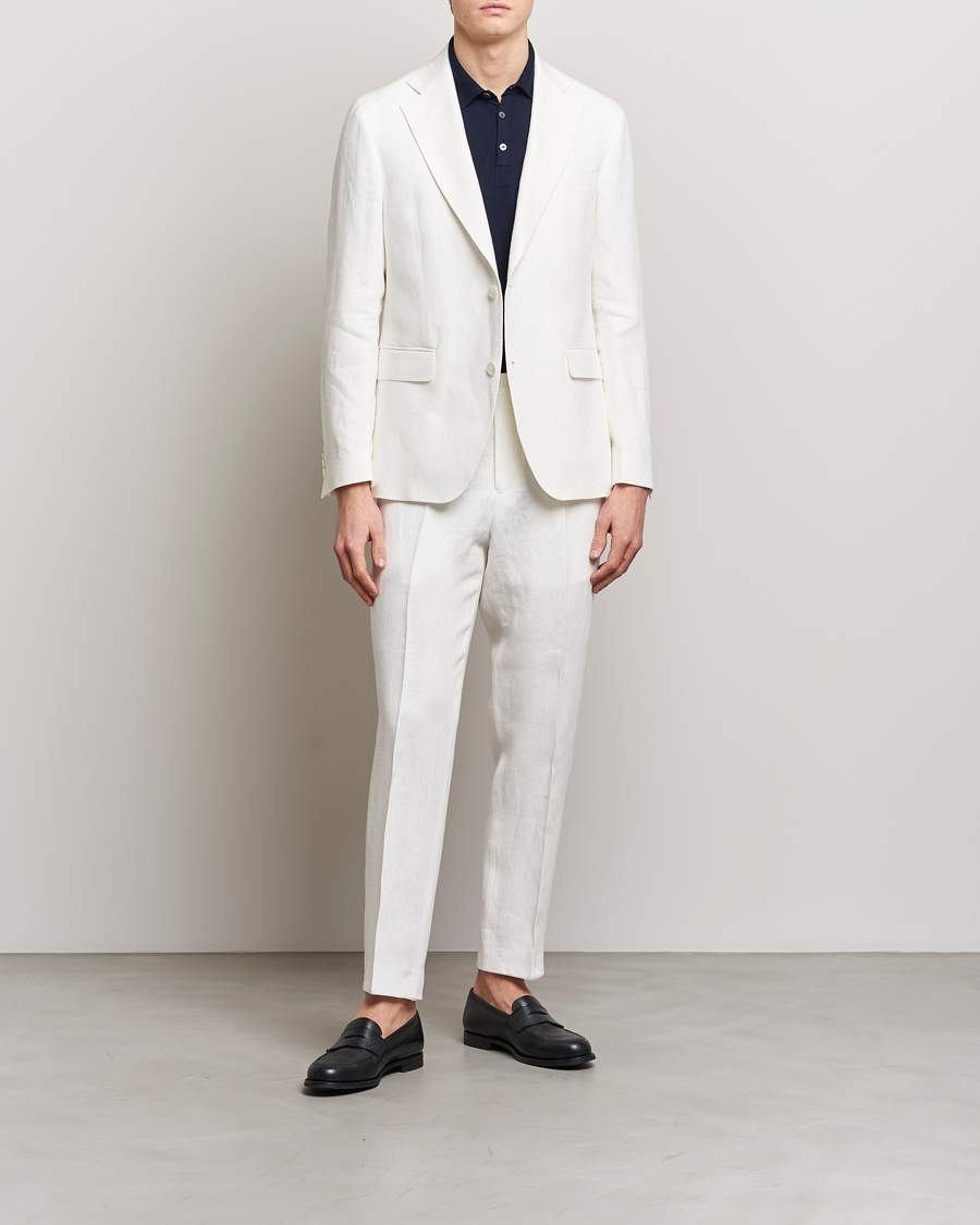 Homme | Pantalons | Oscar Jacobson | Deccan Linen Trousers White