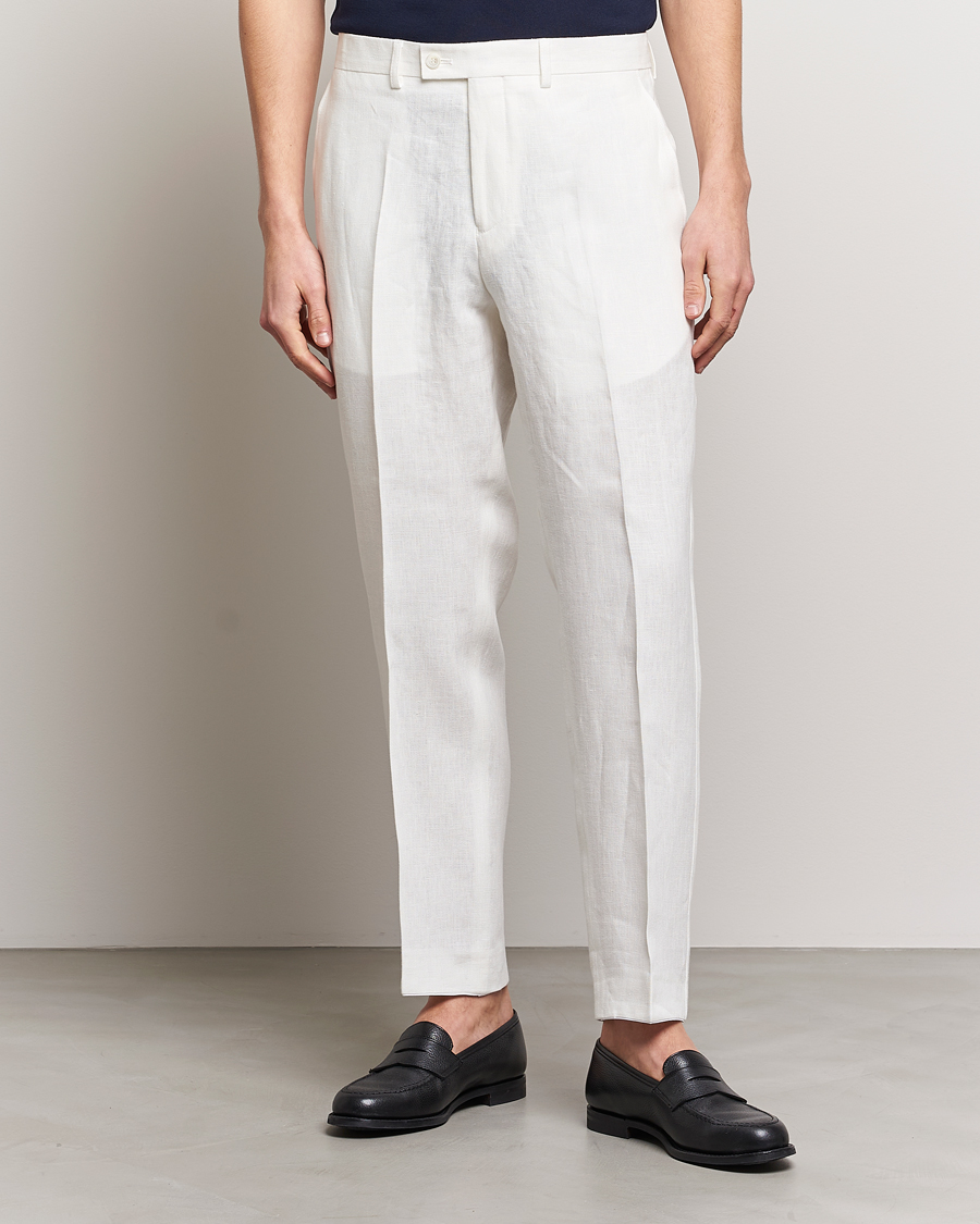 Homme | Pantalons | Oscar Jacobson | Deccan Linen Trousers White
