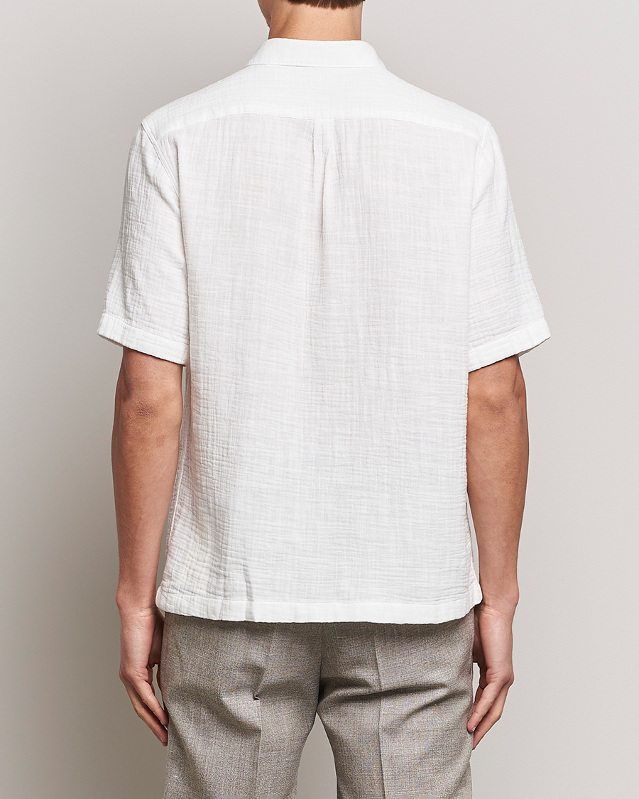 Homme | Chemises | Oscar Jacobson | Regular Fit City Crepe Linen Shirt Off White