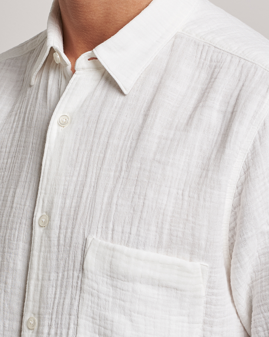 Homme | Chemises | Oscar Jacobson | Regular Fit City Crepe Linen Shirt Off White