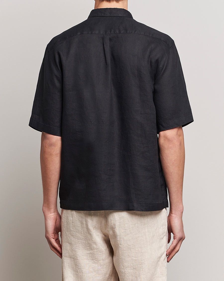Homme | Chemises | Oscar Jacobson | Regular Fit City Signature Linen Shirt Black