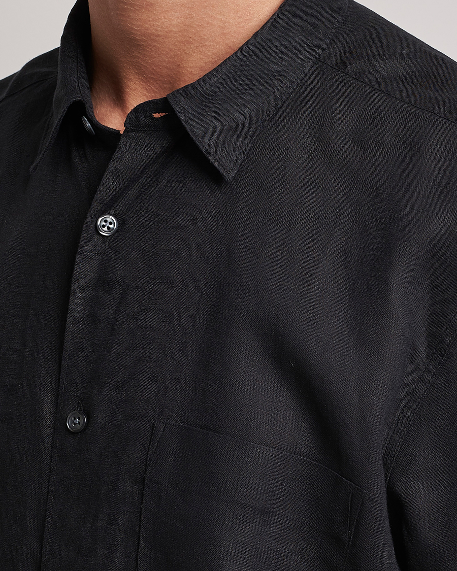 Homme | Chemises | Oscar Jacobson | Regular Fit City Signature Linen Shirt Black