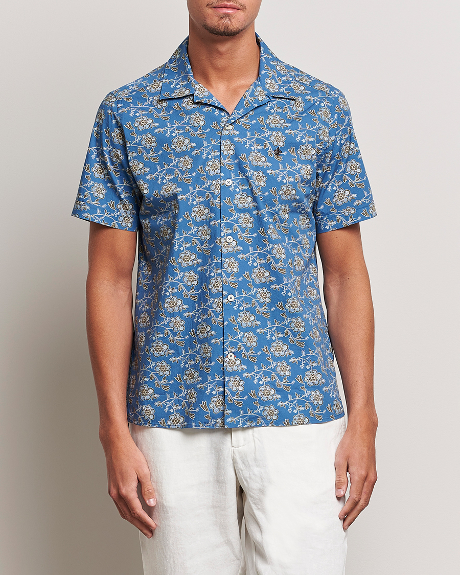 Homme | Chemises | Morris | Printed Short Sleeve Shirt Blue
